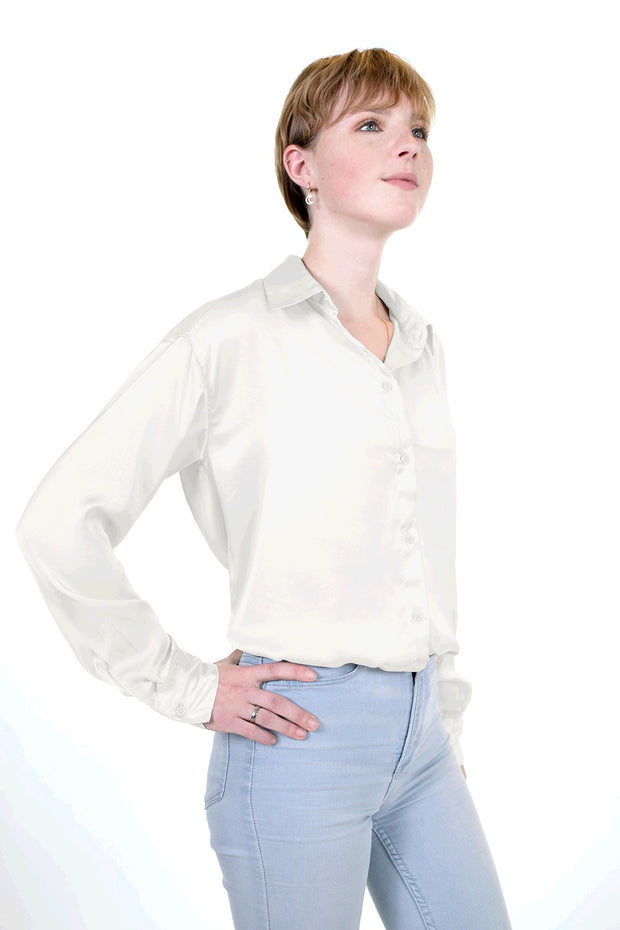 Satin fabric Unicolour Off White