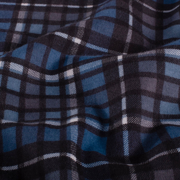 Flannel fabric Checks Navy