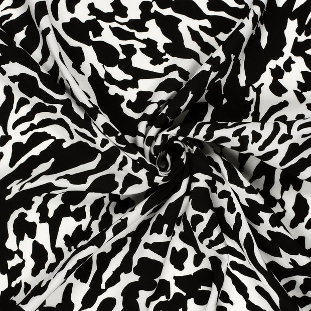 Bamboo Poplin fabric Off White printed 