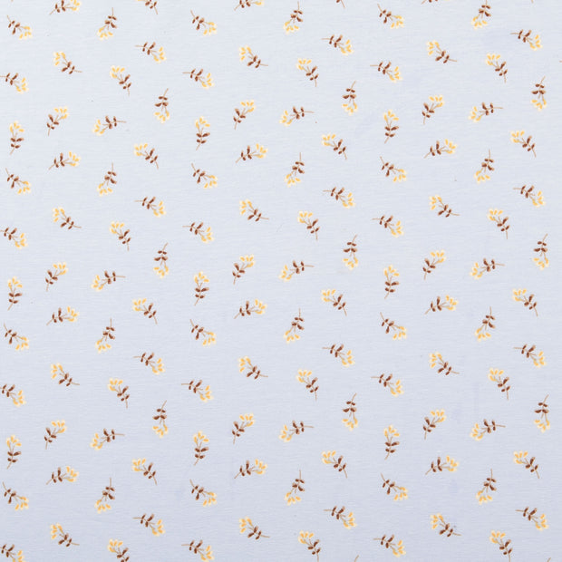 Cotton Jersey fabric Flowers Sky Blue