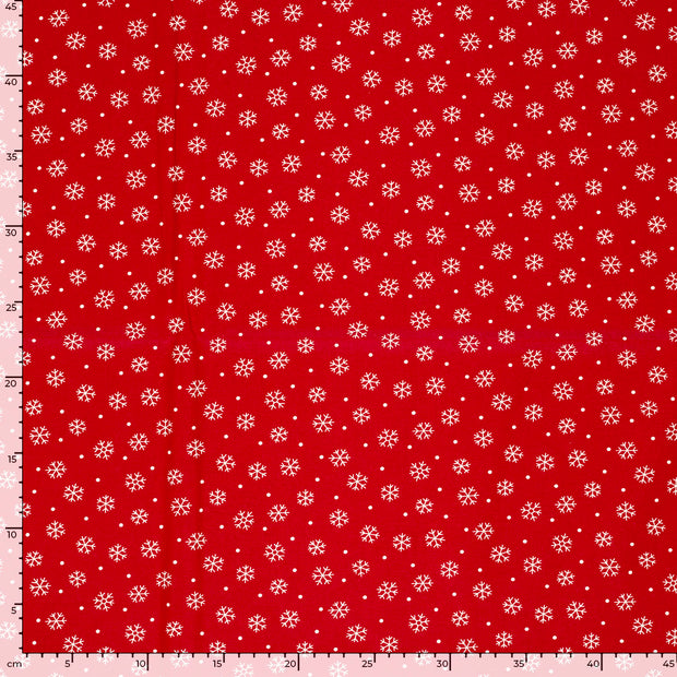 Cotton Poplin fabric Christmas Red