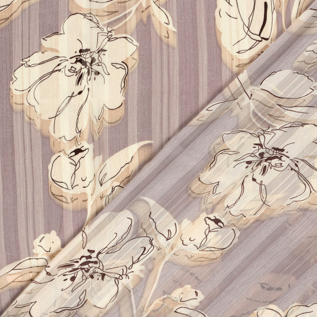 Chiffon fabric Flowers printed 