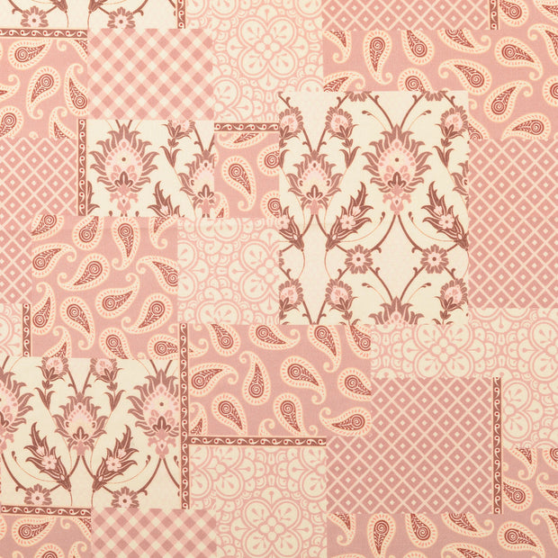 Cotton Poplin fabric Paisley Old Pink