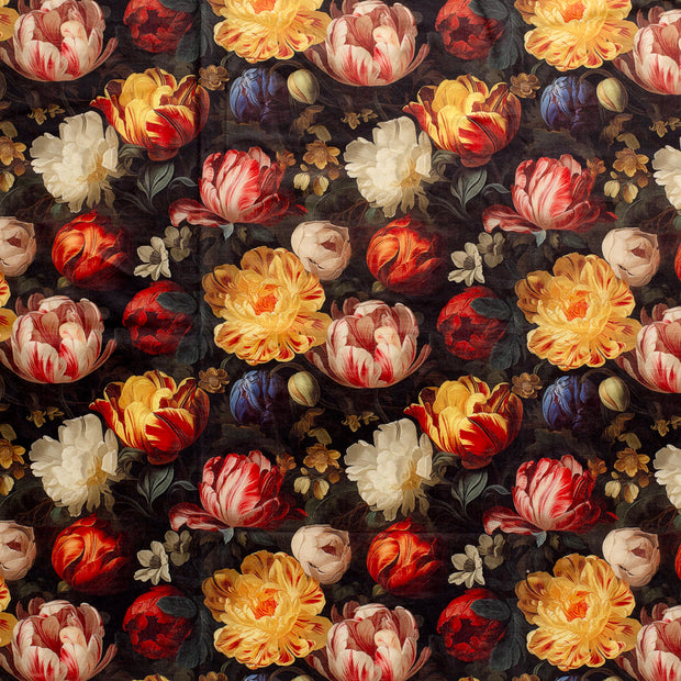 Velvet fabric Black matte 