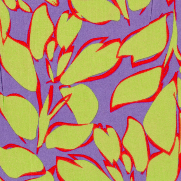 Bamboo Poplin fabric Leaves Lime Green