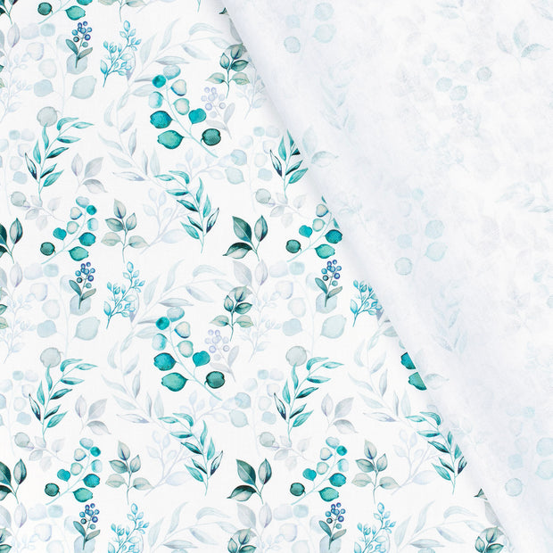 Panama fabric Leaves digital printed 