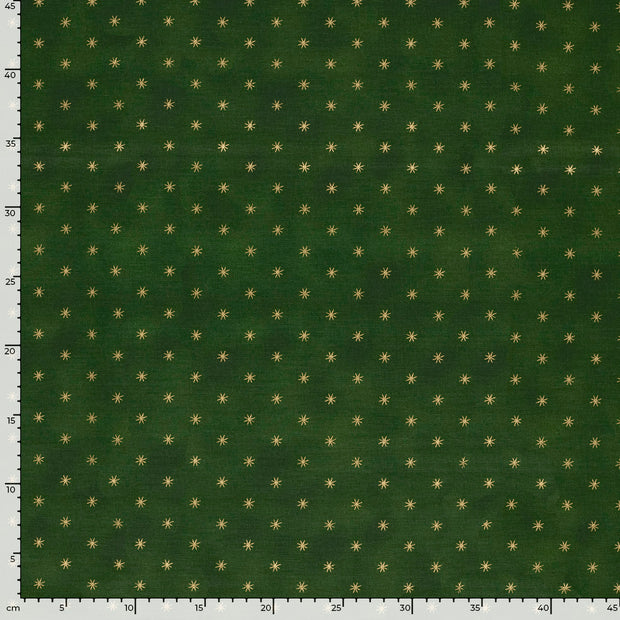 Cretonne fabric Christmas Forest Green