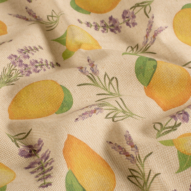 Linen Look fabric Fruits Beige