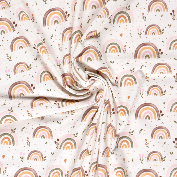 Jersey fabric Off White digital printed 