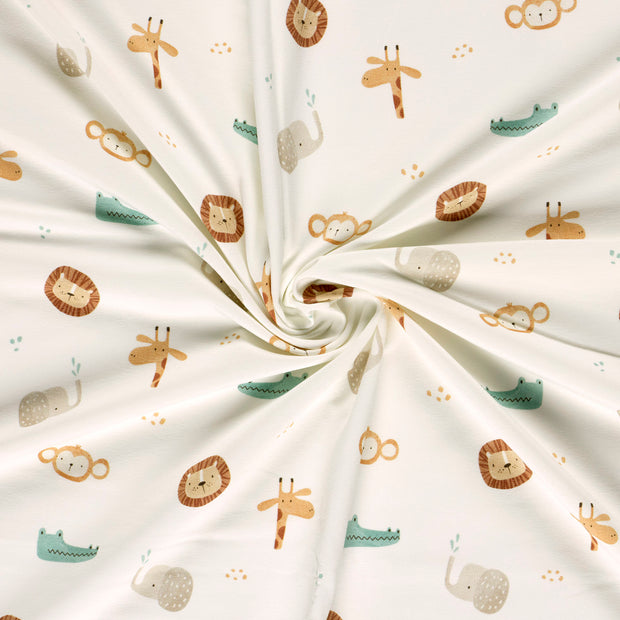French Terry GOTS organic fabric Off White digital printed 
