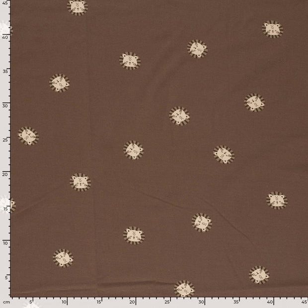 Jersey fabric Lions Brique