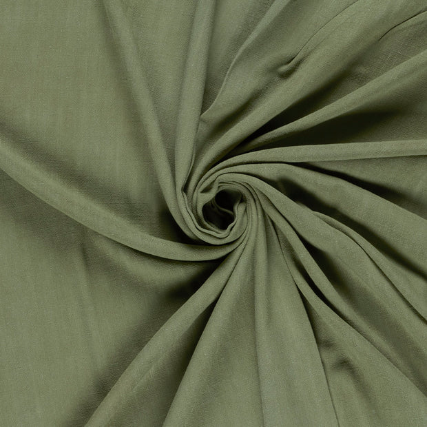 Woven Viscose Linen fabric Olive Green slub 