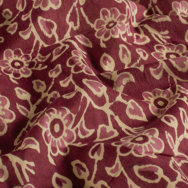 Voile fabric Flowers Red