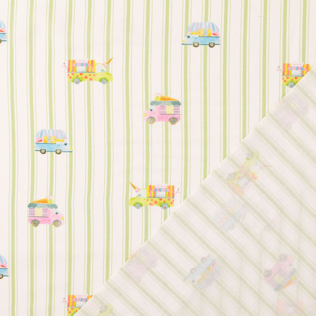 Cretonne fabric Dark Mint digital printed 