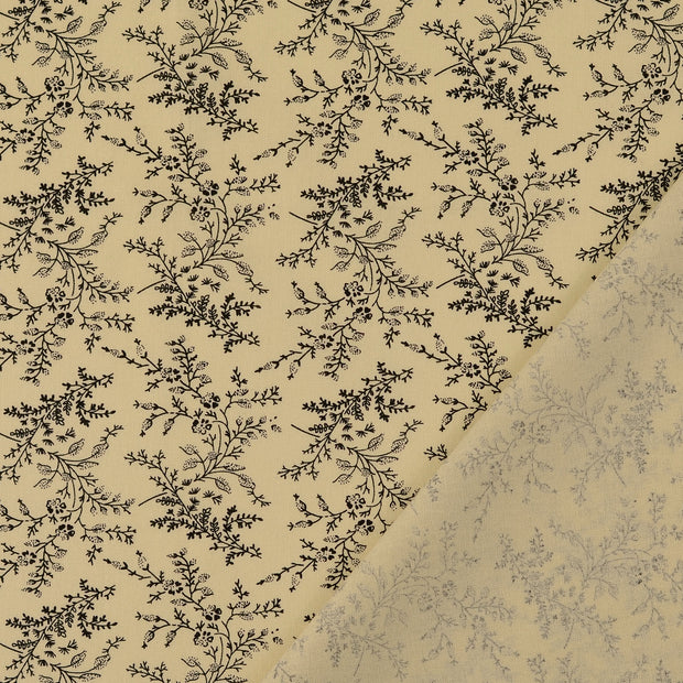 Cotton Poplin fabric Black printed 