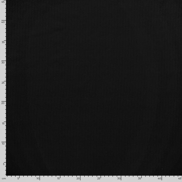 Rib Jersey fabric Unicolour Black