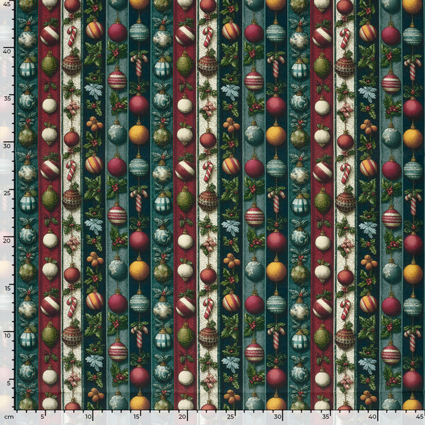 Cotton Poplin fabric Christmas Navy