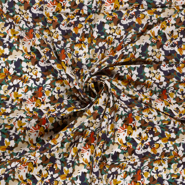 Viscose Poplin fabric Petrol printed 