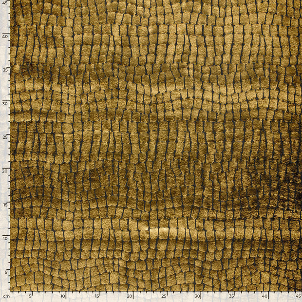 Lamé tela Cocodrilos Oro