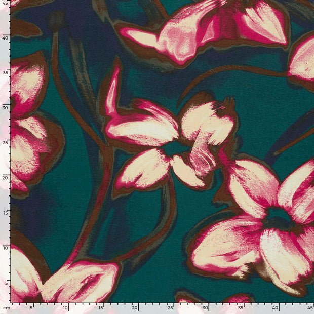Punta di Roma fabric Abstract Petrol