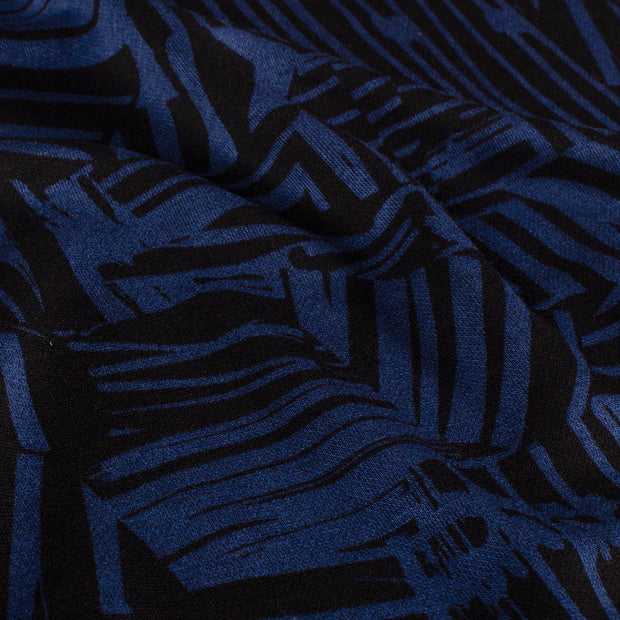 Poly Viscose Jersey fabrik Abstrakt Indigoblau