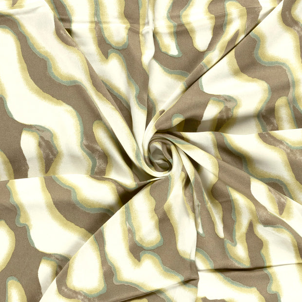 Viscose Satin fabric Taupe Grey printed 