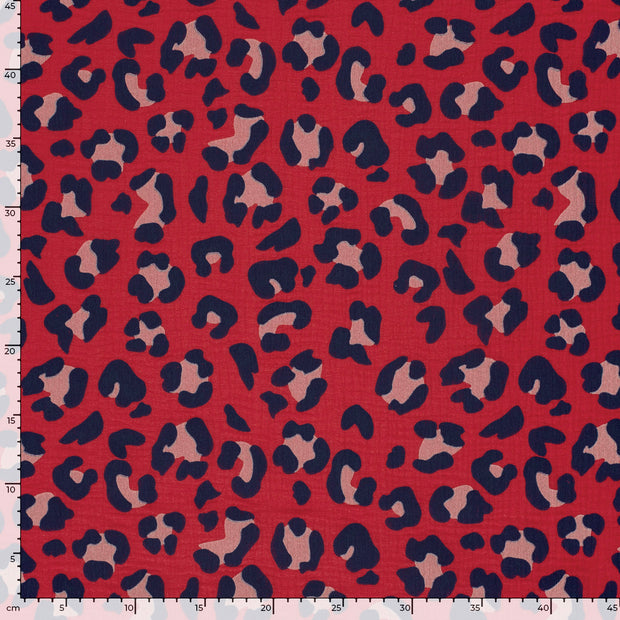Muslin fabric Panther Fuchsia