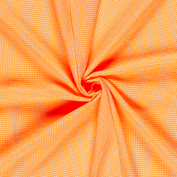 Baumwolle Popeline fabrik Neon Orange Seersucker 