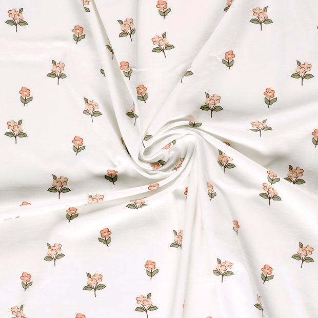 Jersey fabric Off White printed 