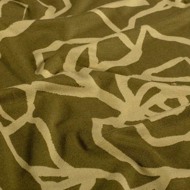 Viscose Vortex Jersey fabric Abstract Taupe Grey