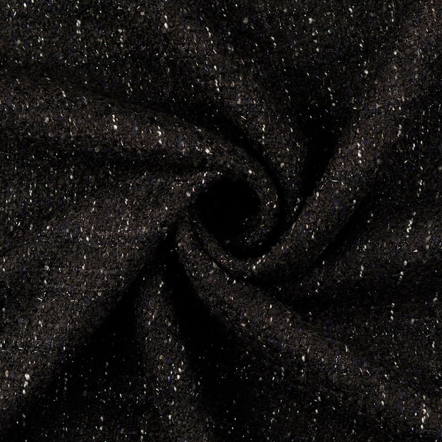 Wool Boucle fabric Black 