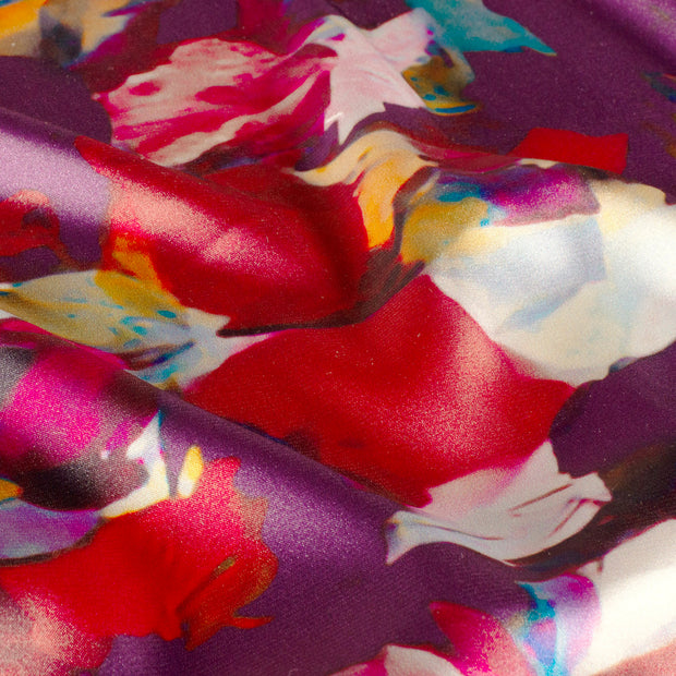 Satin fabric Abstract Aubergine