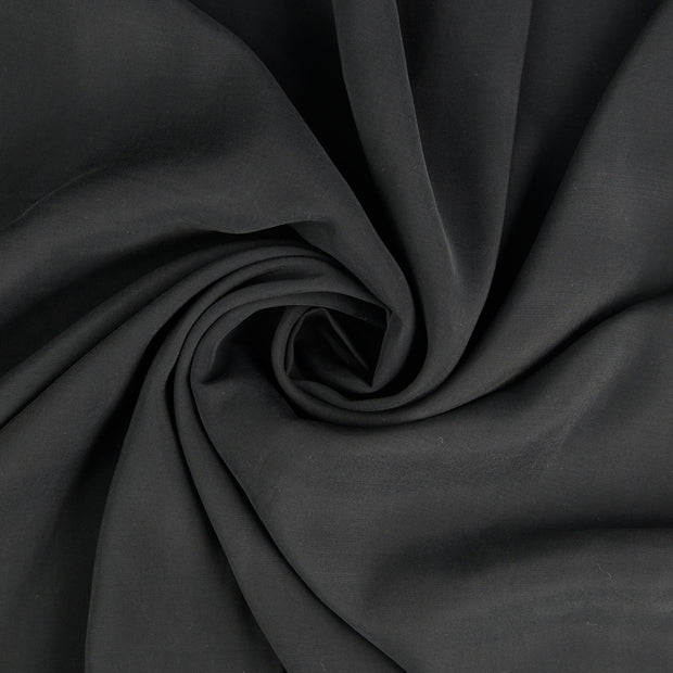 Viscose Poplin fabric Black pre-washed 