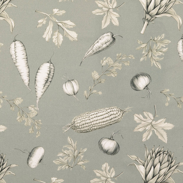 Cretonne fabric Vegetables Grey