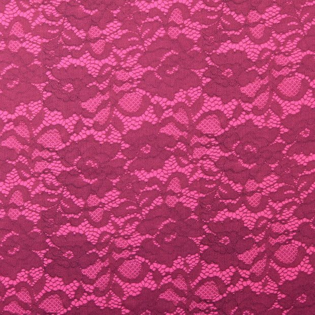 Viscose Satin fabric Flowers Pink