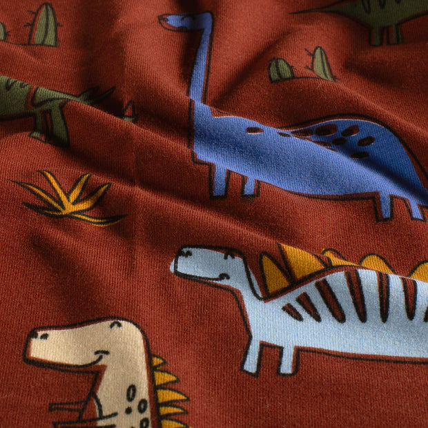 French Terry tissu animaux Rouge Bordeaux