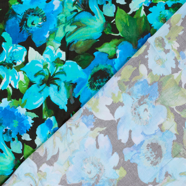 Viscose Satin tissu fleurs imprimé numérique 