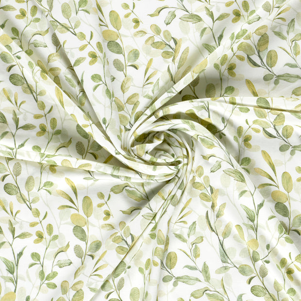 Cotton Jersey GOTS organic fabric Off White digital printed 