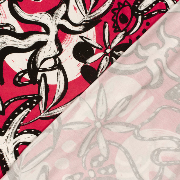Viscose Vortex Jersey fabric Abstract printed 