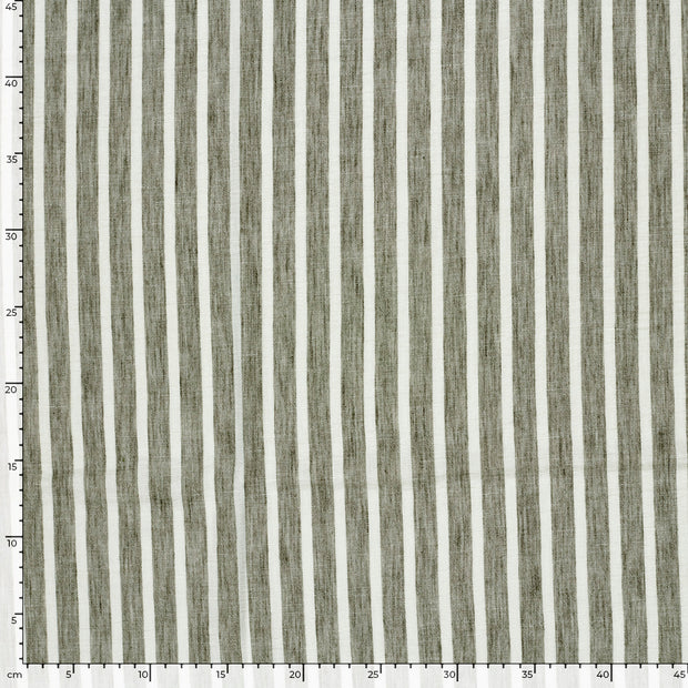 Woven Polyester fabric Stripes Khaki Green