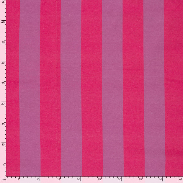 French Terry fabric Stripes Fuchsia