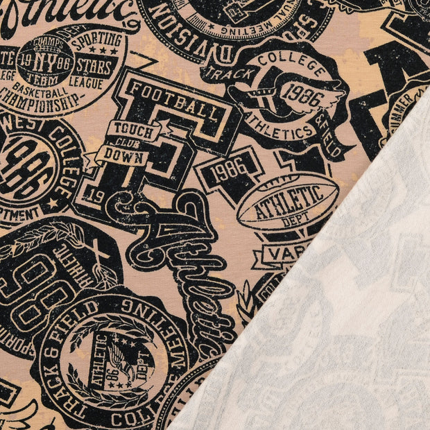 French Terry fabric Black printed 