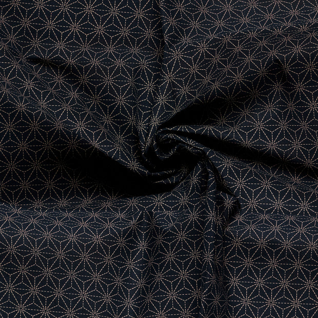 Cotton Poplin fabric Navy printed 