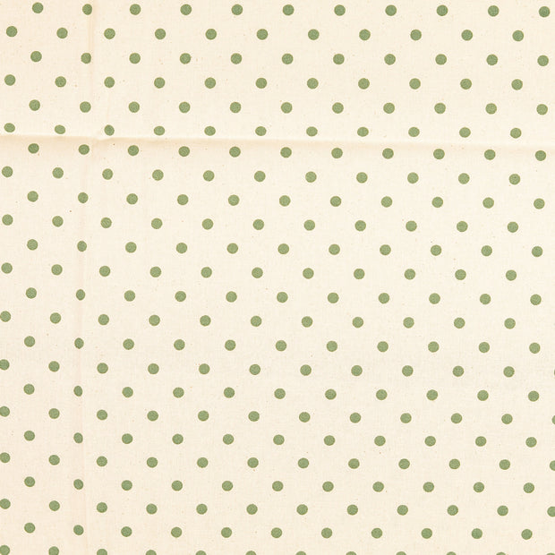 Cretona tela Puntos Manzana verde