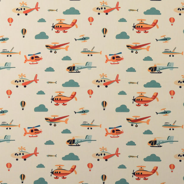 Cotton Poplin fabric Air Balloon Off White