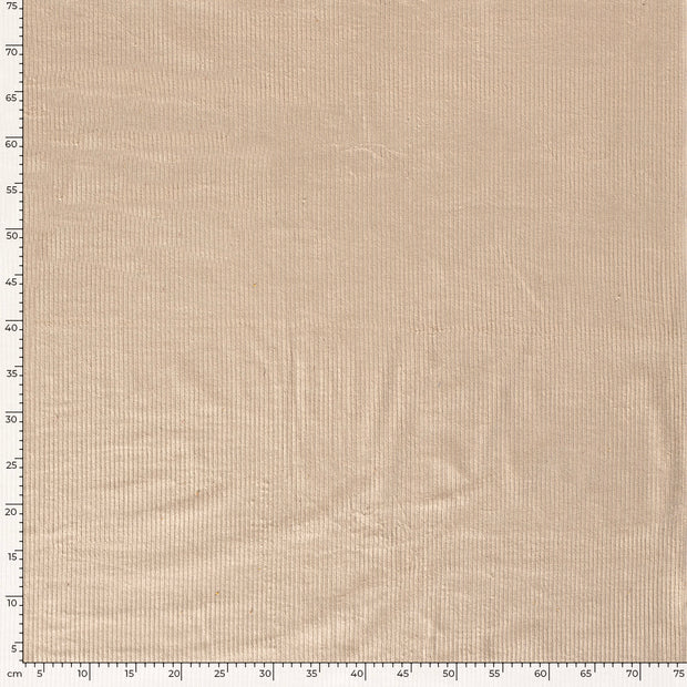 Jumbo Cord Stretch 6w fabric Unicolour Beige
