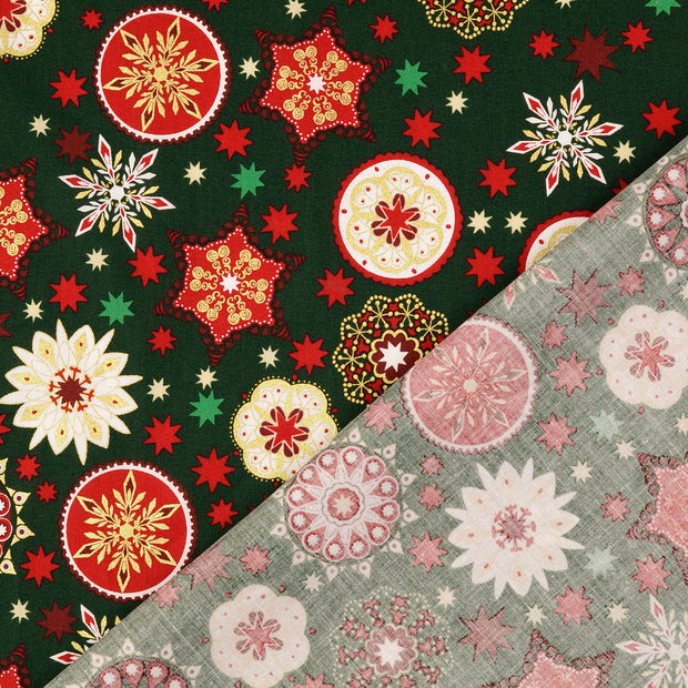  fabric Dark Green printed 