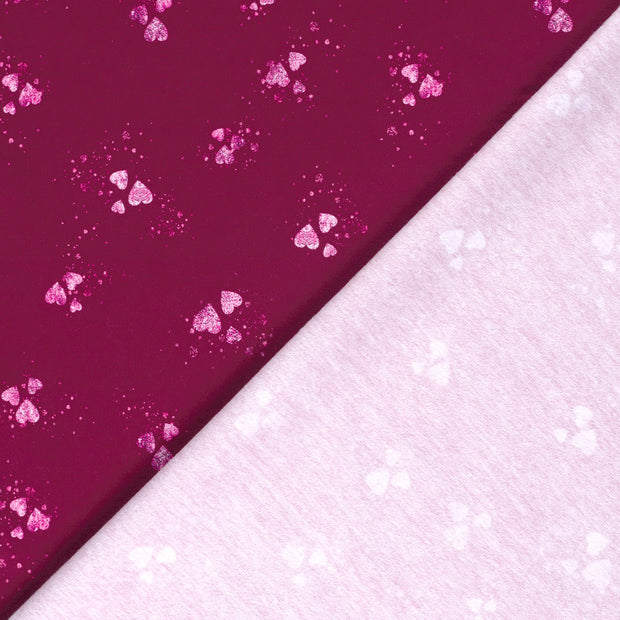 French Terry fabric Hearts brushed and digital printed 