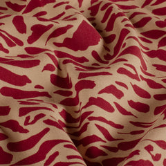 Viscose Twill printed Abstract Bordeaux