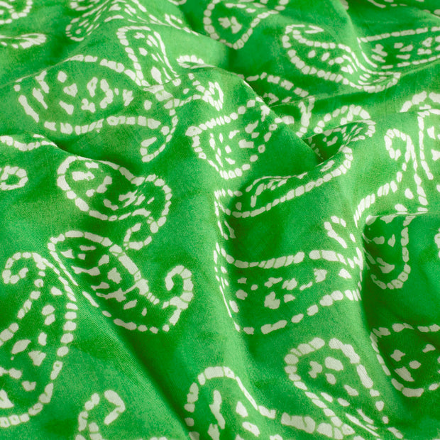 Voile fabric Abstract Lime Green